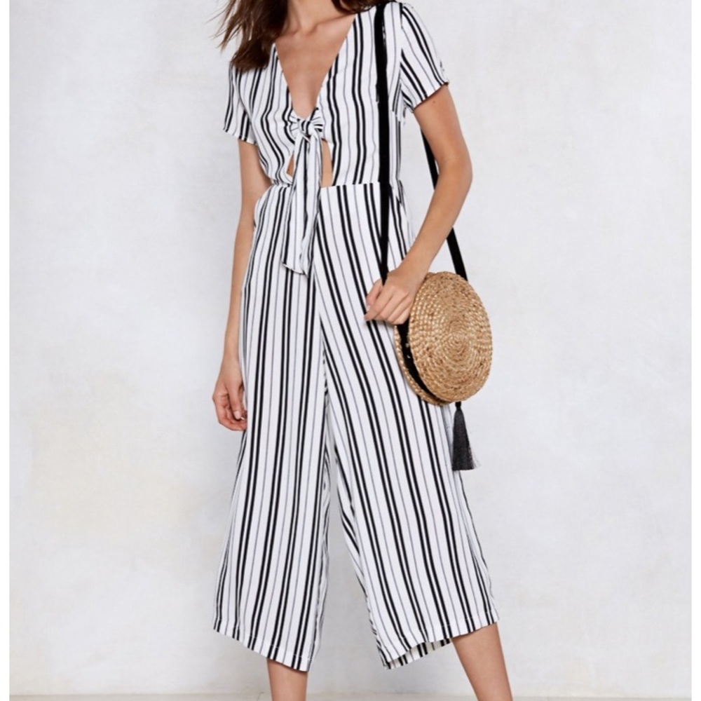 Nasty gal striped jumpsuit